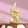 Candle in the cake on the skewer "Almaz", the number "3", gold, 4.5 cm