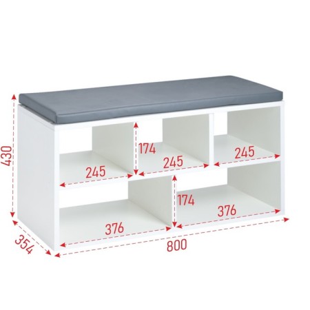 Tumble for shoes Universal gerda, 800x354x430, white-1