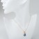 Set of 5 objects: 4 pairs fluffs, pendant “droplet”, white-blue color in gold, 40 cm