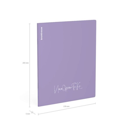 Subject notebook, 48 sheets, cage, computer science, Erichkrause "Pastel", plastic cover silk-screen cover, Blok Offset 100%, info block, mix-5