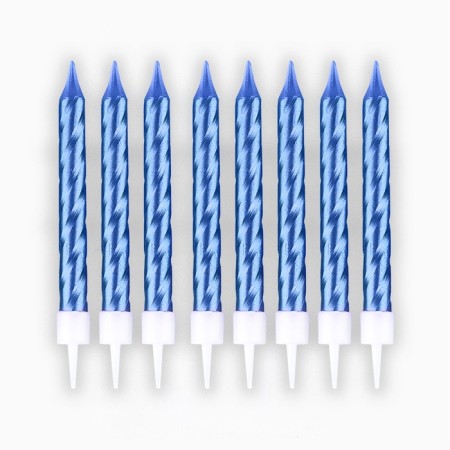 Candles for the cake, blue, 8 pcs.-2