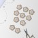 Knitted elements "flowers", 2.8 × 2.8 cm, 10 pcs, beige/white color