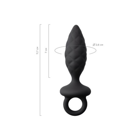 Anal plug Erotist Strob S - SIZE, silicone, black, 11.7 cm-11