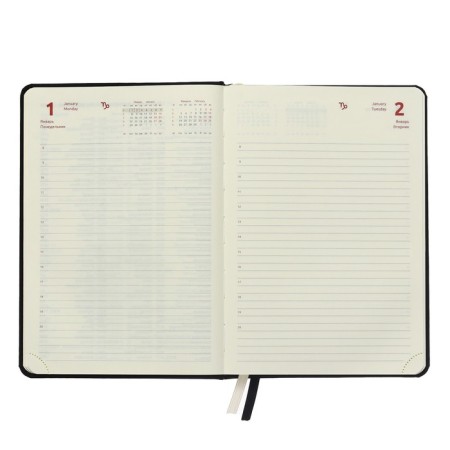 Dated diary 2024 A5 176 sheets, Devente.emblem, solid cover of artificial leather, lies, cream block 70 g/m2, black-8