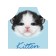 Apron of a kitchen with a photo print "Cute kitten", adjustable, size OS