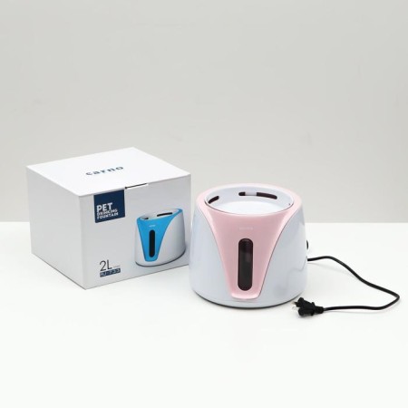 Animal fountain Carno, 2 l, with a water level sensor, white-pink