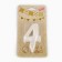 Candle in the Cake "Fine", number "4", pearl, 6.5 cm