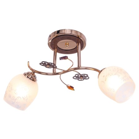 Lamp Ceiling Economy Service 1425YX/2FGD WT, 2x40W, E27, 26x26x49 cm, gold color-1
