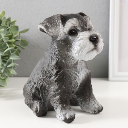 Piggy bank "Mittel puppy" height 17 cm, width 11.5 cm, length 16.5 cm gray-black-1