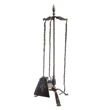 Forged set for the fireplace "Syrian GK930", poker 62 cm, scoop, brush with a butterfly