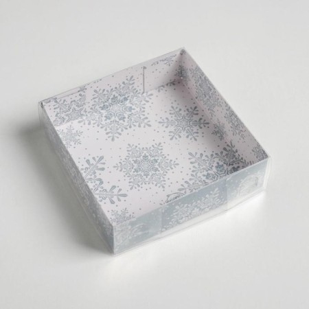Box for confectionery "Let it Snow", 12 x 12 x 3 cm, New Year-3