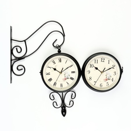 The clock is double-sided, on the suspension "spring", silent, dial D-17 cm, 30 x 48 cm-2