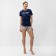 Homemade female set (T-shirt, shorts), dark blue color, size 46