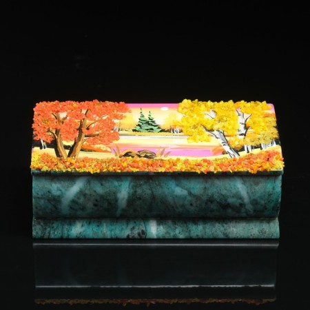 Casket "Autumn" 15x7x5.5 cm, stone baby, coil-8