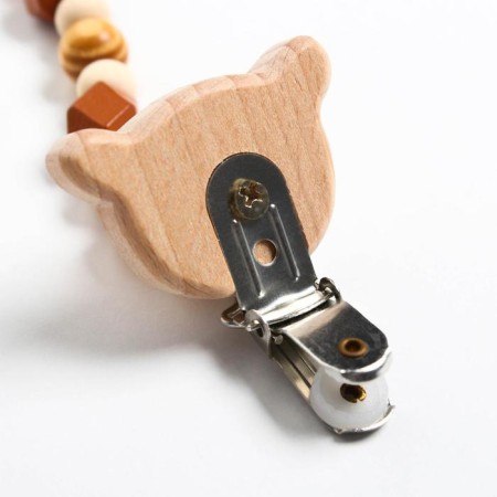 Holder for the nipple - dummy "Bear", wooden-3