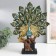 Polystone souvenir "Peacock with a green tail with heart feathers, sapphire" 25.5x9x33 cm
