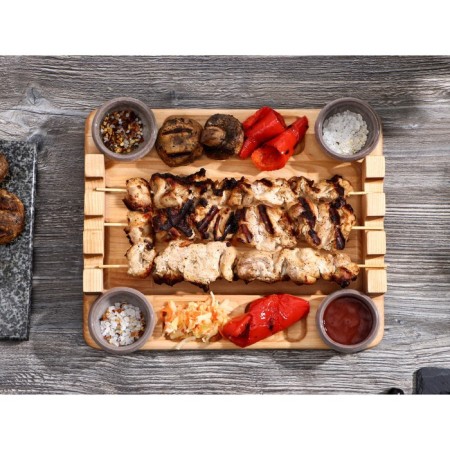 ADELICA barbecue board "3 skewers", 30 × 24 × 1.8 cm, array of birch-4