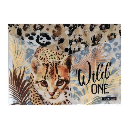 A4 button folder, 160 μm, Erichkrause, Wild Cat, translucent, glossy, with print-4