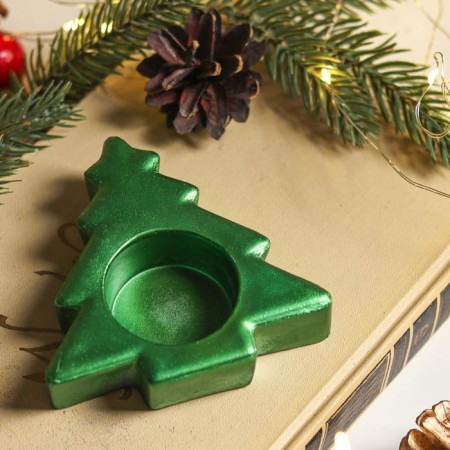 New Year's Summer "Christmas tree", 2.5x9 cm, green metallic
