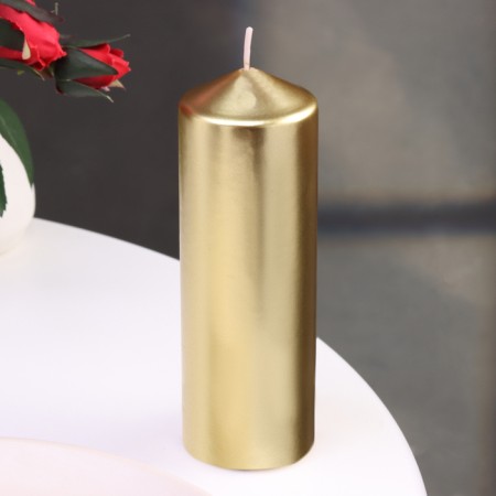 Candle "Column", gold, 5.5 × 15cm-2