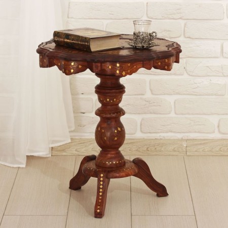 Coffee -carved coffee table 50x45x45 cm, shisham tree-1