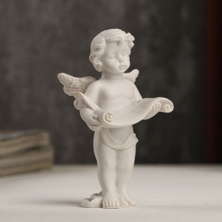 Polystone souvenir "A snow -white angel with the manuscript" 8.5x4.5x4 cm-3