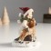 Polystone souvenir "Baby with a deer" red-green 7.8x8x10.3 cm