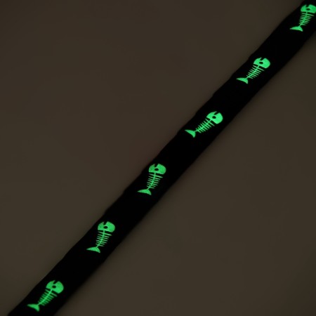 Fly collar "fish" luminous, with a bell and suspension, 30 x 1 cm, polyester, black-7