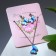 Set 2 objects: earrings, pendant coin -pendant pears, blue color in silver, 50 cm