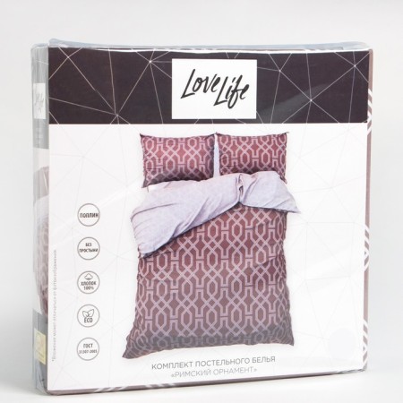 Bed linen 2 joint venture "Roman ornament": Crystick 180x217cm+pillowcase 50x70cm-2pcs, Poplin-6