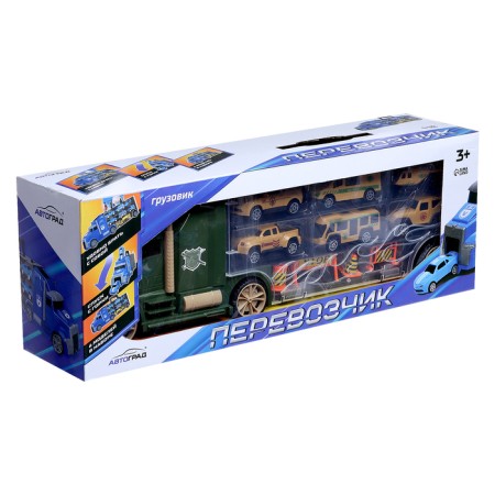 Truck "Carrier", included 6 cars and road signs-11