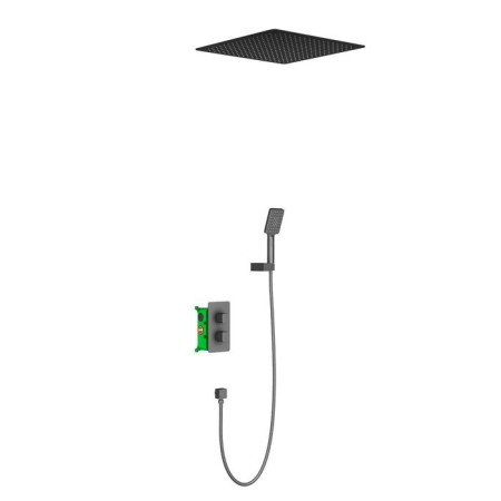 The shower system Timo Petruma SX-5029/03SM, built-in, thermostat, tropical shower, black