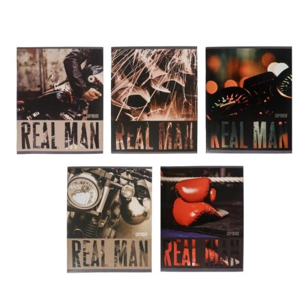 Notebook of 48 sheets in Calligrata Real Man, covered Cardboard, OFSET block, mix