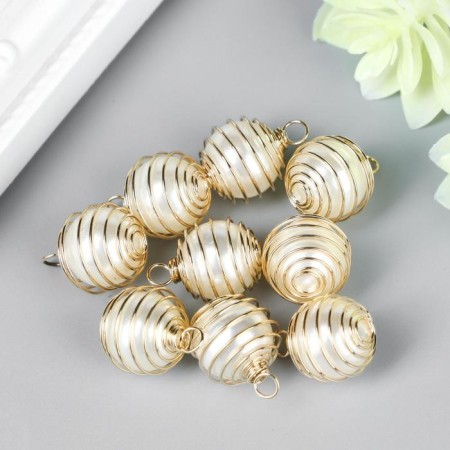Decor for creativity Plastic "Pearl -pire with a loop" set 10 pcs d = 1.3 cm