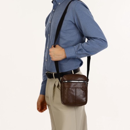 Male bag with lightning, brown color-6
