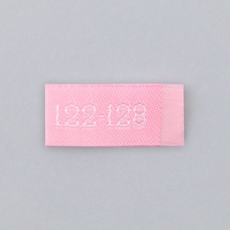 Textile strip "122-128", 5 x 1.1 cm, pink color-2