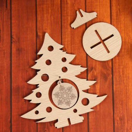 Souvenir "Christmas tree with a snowflake" on a stand-3
