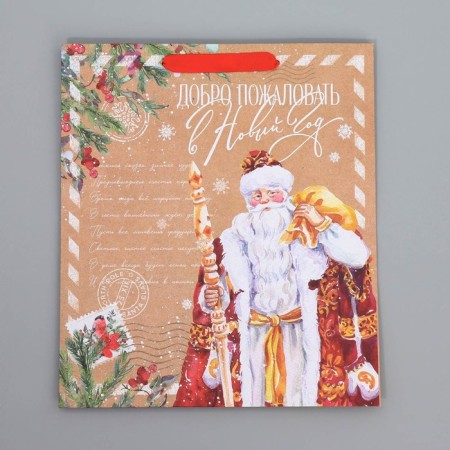 Craft vertical packet "Mail Santa Claus", M 26 x 30 x 9 cm, New Year-7