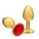 Anal traffic jam-hoods, gold, red crystal, d = 27 mm