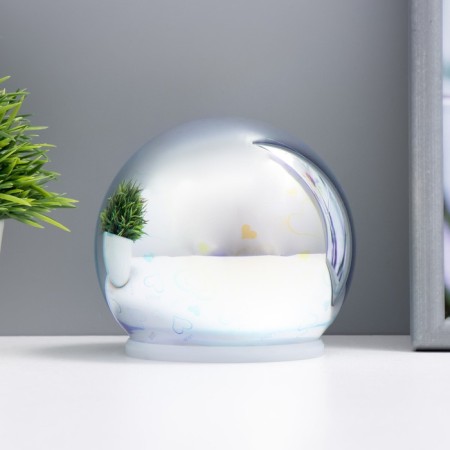 Nightlight "Mirror Ball" Led RGB from batteries 2haa chrome 10x10x10cm Risalux-1