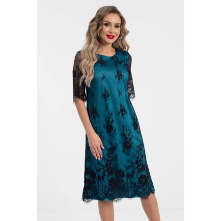 Women's dress, size 42, black color, blue-6