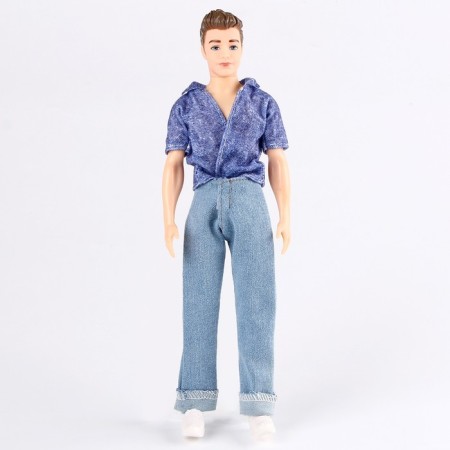 Jeans for puppet men, length - 18 cm, blue color-5