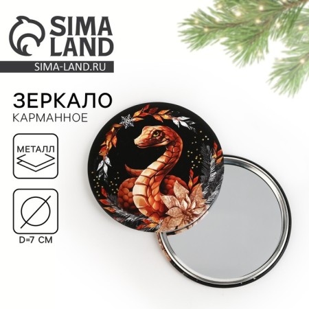Pocket mirror "snake", diam. 7 cm