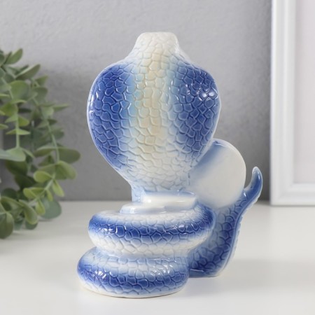Souvenir Ceramics "Cobra with coins" Blue with gold set 2 pcs 9x12.2x15.5 cm-2