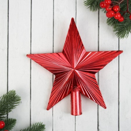 Top "Ribbed double star" 19.5x19.5 cm, red-gold-1