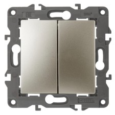 Double switch, 10AX 250V, IP20, era Elegance, champagne