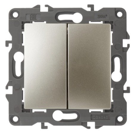 Double switch, 10AX 250V, IP20, era Elegance, champagne