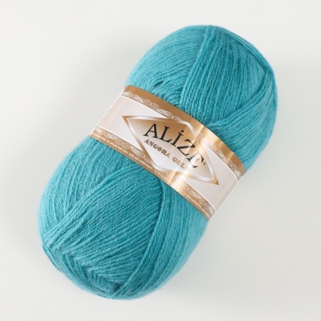Yarn "Angora Gold" 20% wool, 80% acrylic 550m/100g (164 azure)-1
