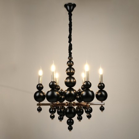Siena chandelier 6he14 40W black and gold 60x60x117 cm-4