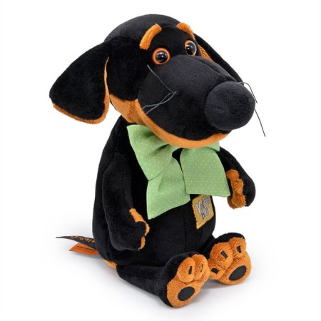 Baby Vaxon soft toy, with a green bow in polka dots, 19 cm-1